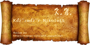 Kázmér Nikolett névjegykártya