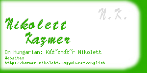 nikolett kazmer business card